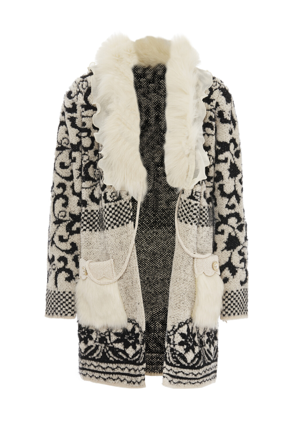 

Толстовка faina Strickjacke, кремовый черный