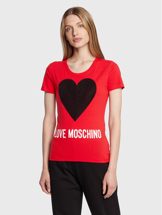 

Футболка узкого кроя Love Moschino, красный