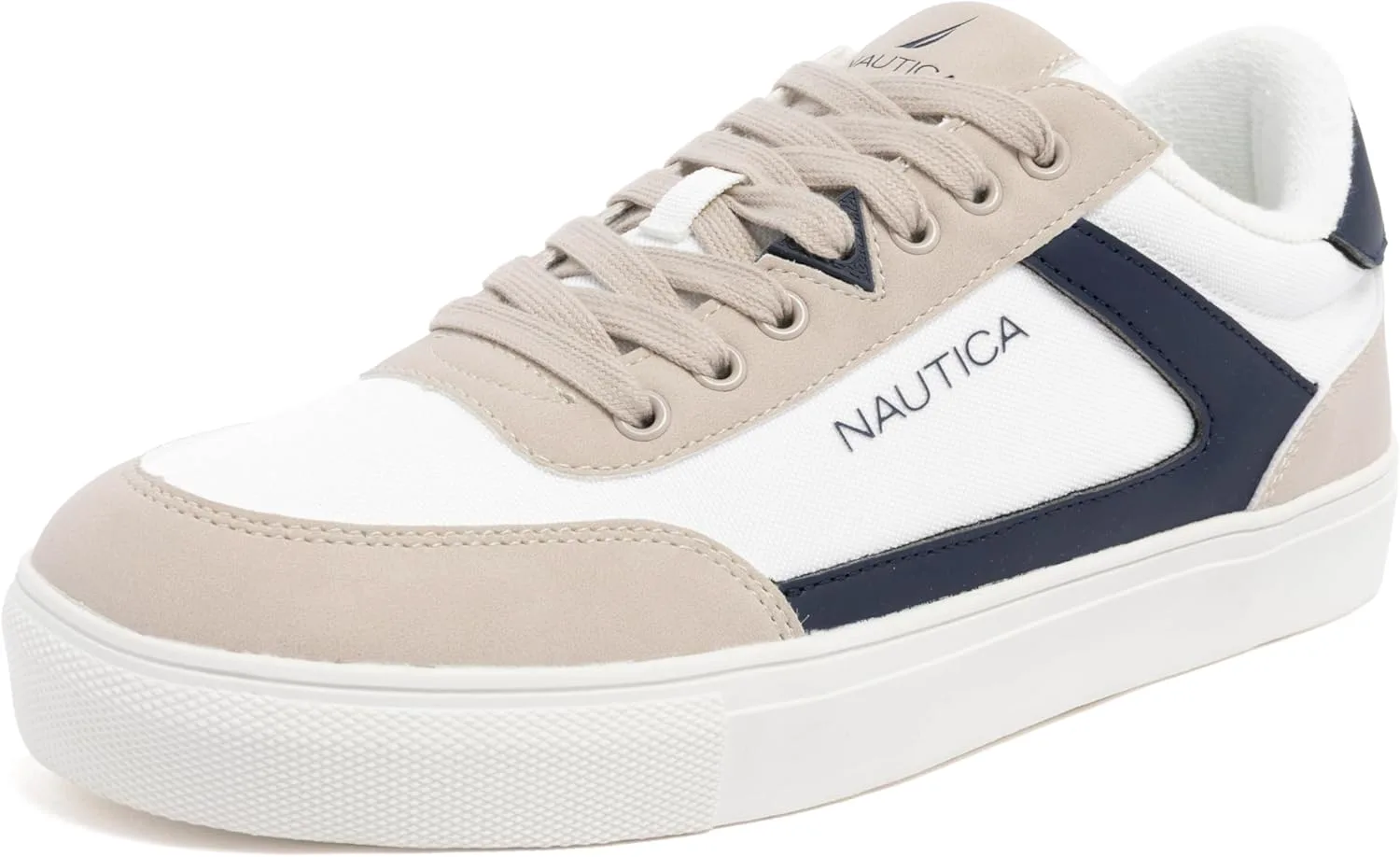 Мужская повседневная обувь Nautica, классические низкие лоферы на шнуровке, модные кроссовки - в стандартных и широких размерах, от белого