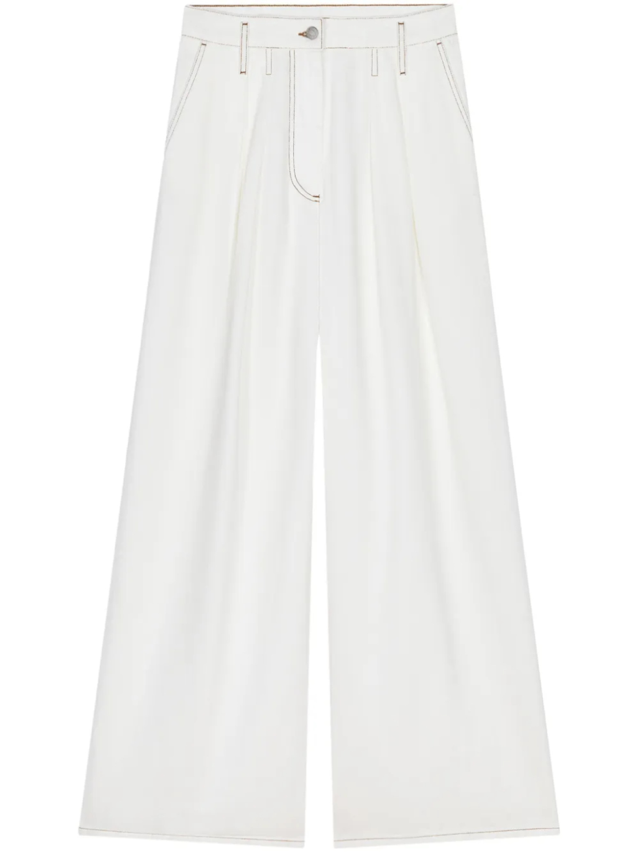 

DRIES VAN NOTEN брюки палаццо со складками, белый