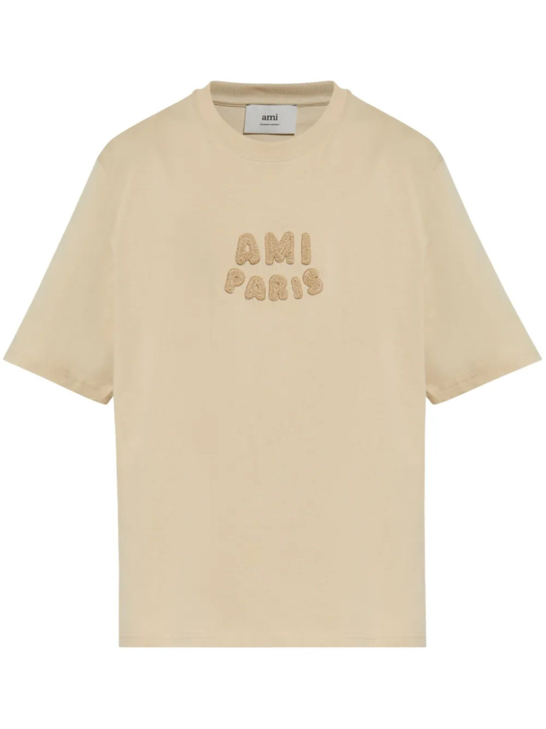 

Футболка с вышитым логотипом AMI Paris, нейтральный