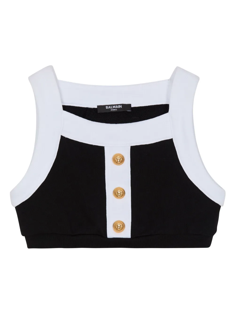 

Топ в двух тонах Balmain Kids, черный
