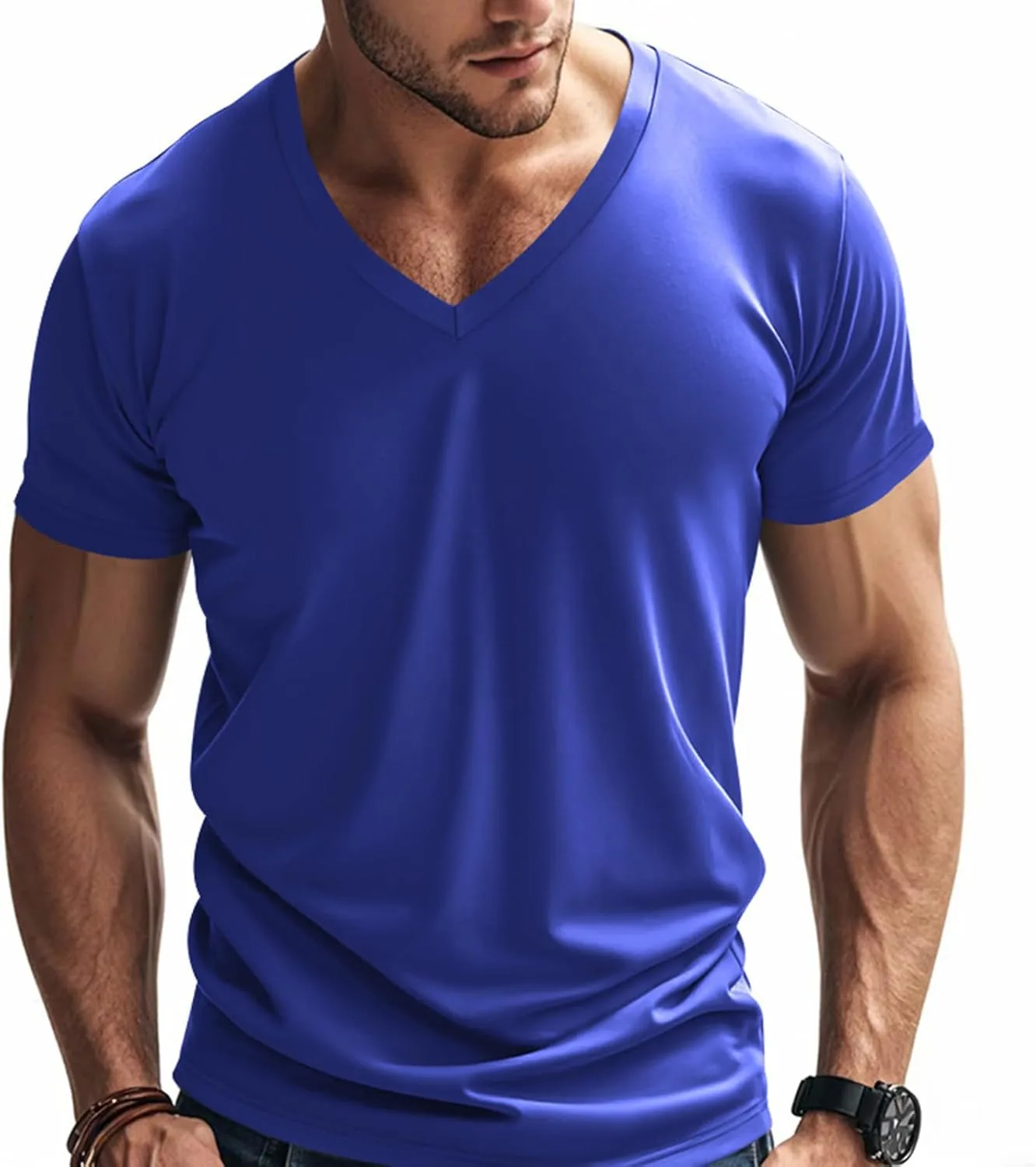 

Мужская футболка V-образного выреза Solid Color Quick Dry