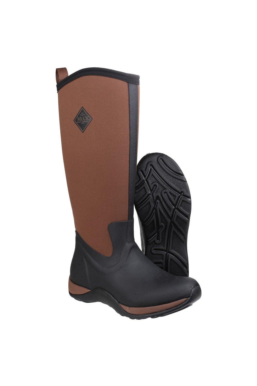 Женские резиновые сапоги Muck Boots высокие утепленные, коричневый — фото 3