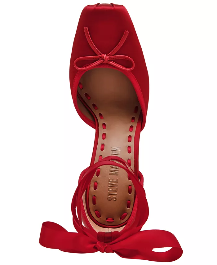 Женские балетки Larina на шнуровке с высоким каблуком Steve Madden, желтый — фото 4