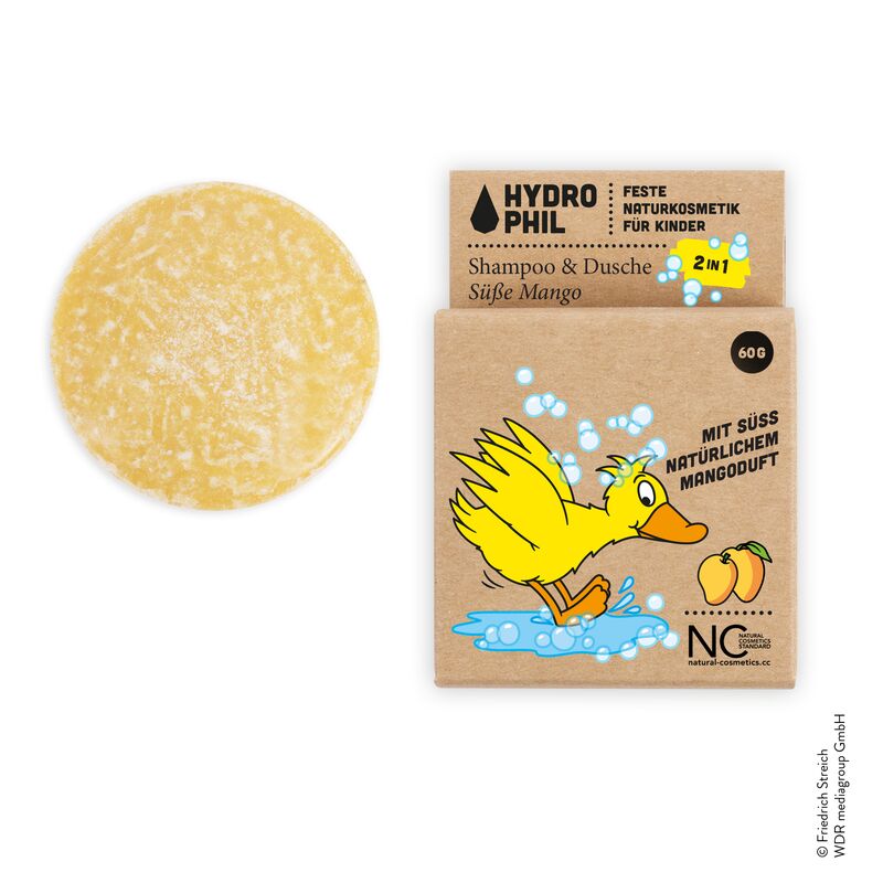 

Твердый детский шампунь и душ 2в1 Duck Sweet Mango HYDROPHIL, 60 g