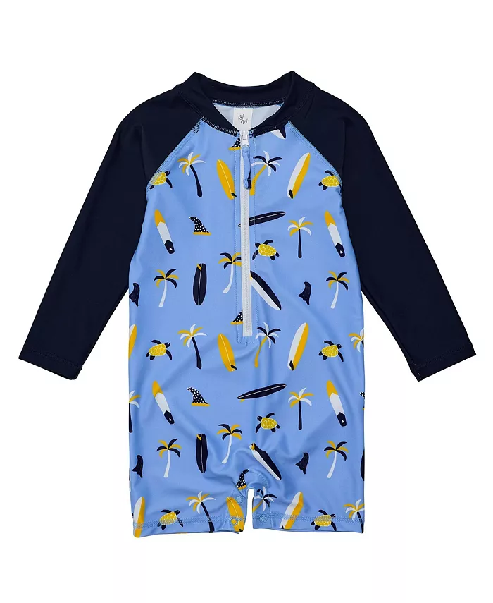 

Детский лонгслив с черепашкой для мальчиков Baby Boys Turtle Break LS Sunsuit Snapper Rock, синий