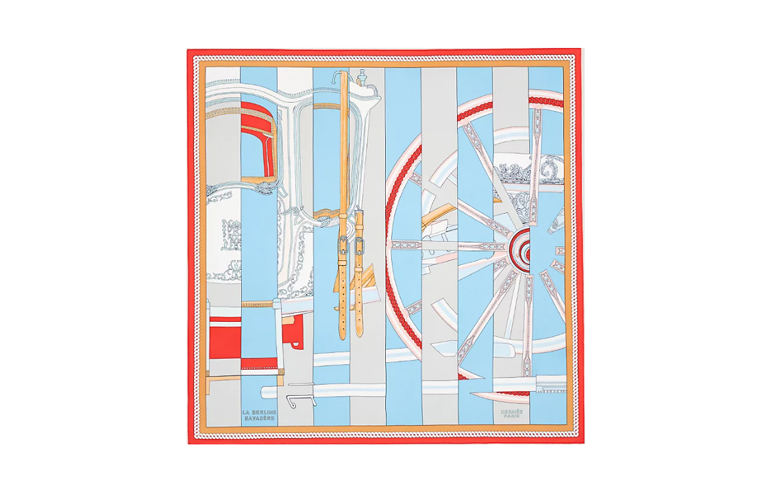 

HERMES Шёлковый платок в полоску, Multicolor