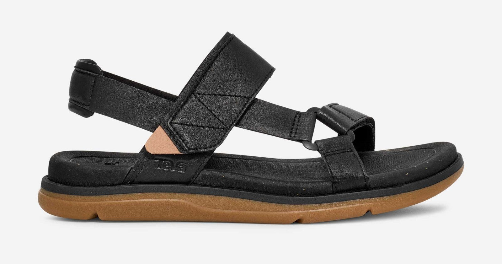 Женские сандалии Teva Madera 1152570-BLK черные кожаные с открытым носком и ремешком на пятке — фото 2