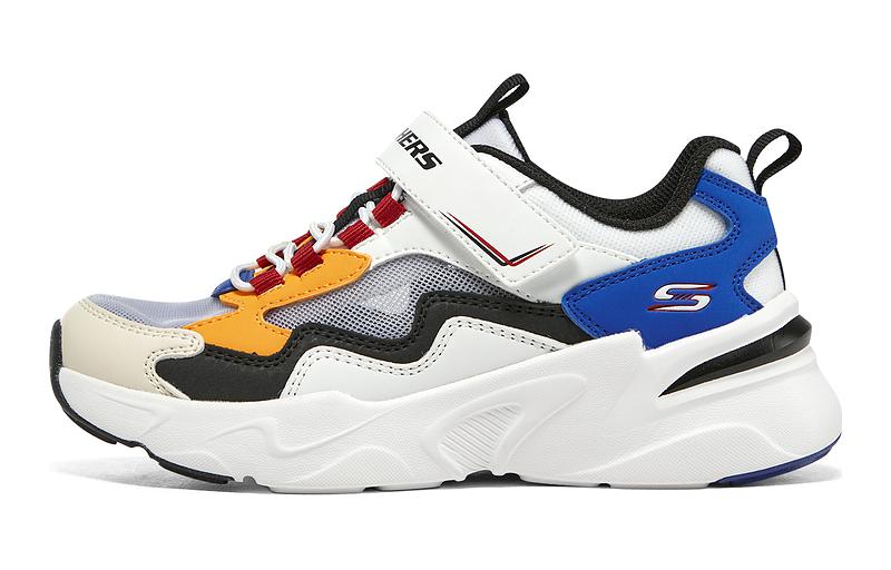 

Skechers Износостойкие низкие детские кроссовки для повседневной носки, белые и синие, разноцветные