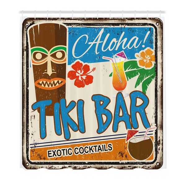 

Занавеска для душа twentyfour Tiki Bar, 180 см, разноцветный