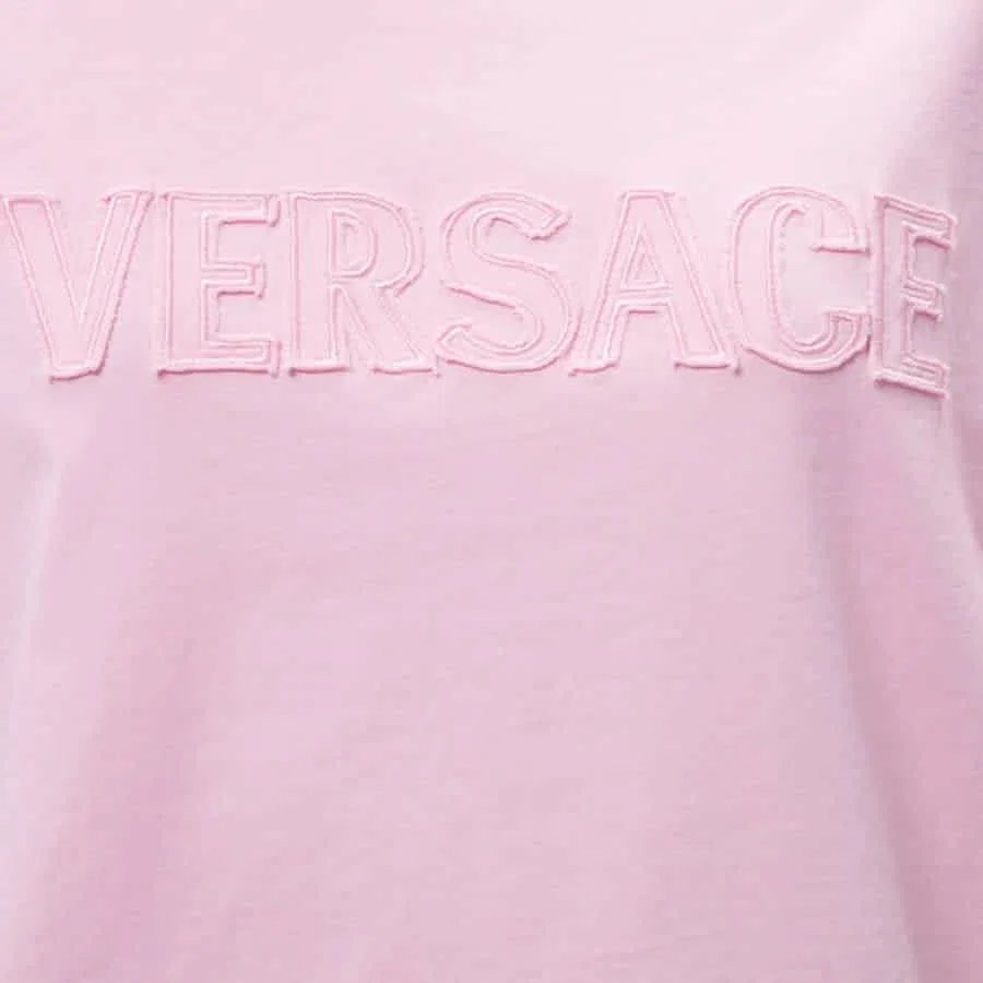 Футболка с круглым вырезом и аппликацией логотипа Versace, 95 пастельно-розовый — фото 2