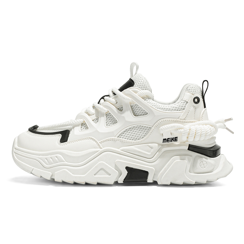 

Нескользящие, дышащие, износостойкие, низкие, массивные кроссовки для мужчин MEIKE, White