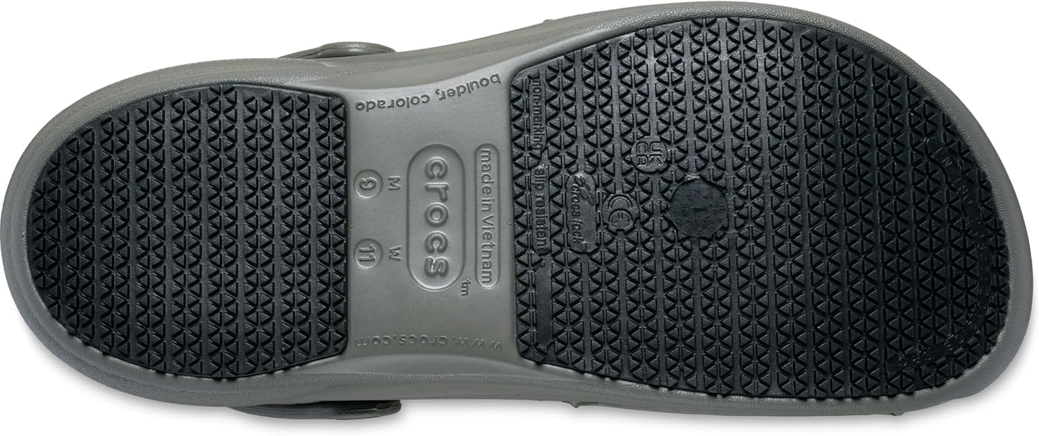 Сабо Унисекс Взрослые Сабо для работы Bistro, Нескользящая обувь Crocs, оливковый — фото 3
