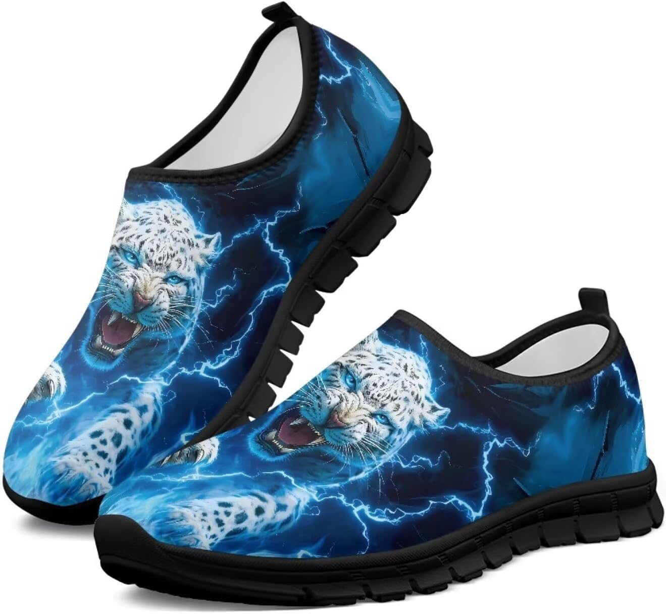 

Мужские слипоны на плоской подошве, повседневные кроссовки с удобной стелькой, дышащие спортивные туфли-лоаферы для мужчин Tomeusey, Leopard Lightning