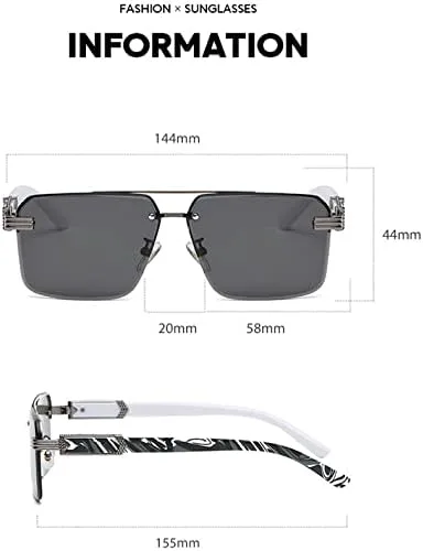 

Винтажные солнцезащитные очки без оправы для мужчин и женщин, солнцезащитные очки с градиентным переходом, защита от УФ-излучения UV400 MTZJH, C4 Blue Pink