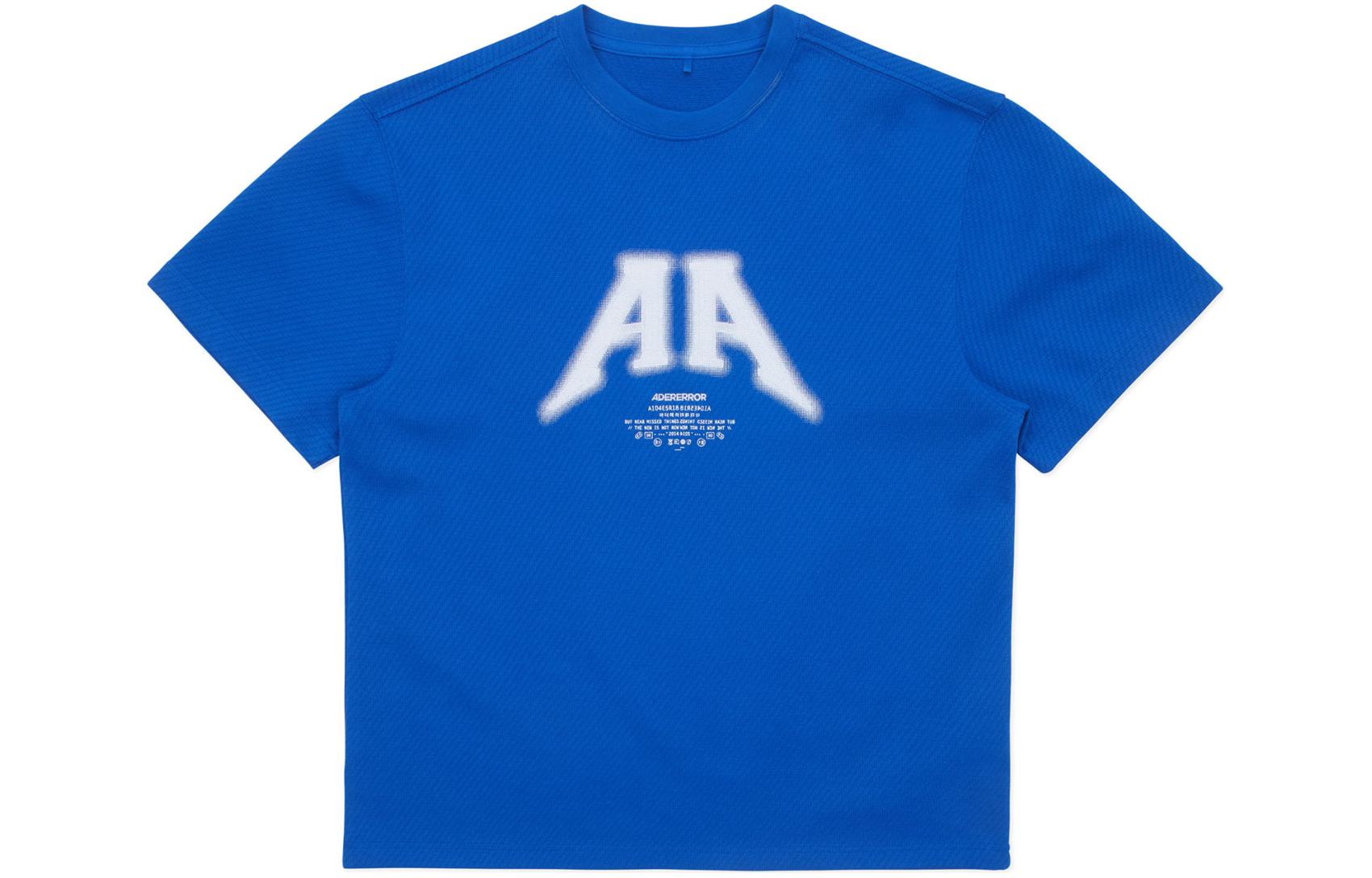 

Футболка из хлопкового микса с принтом логотипа ADER ERROR, синяя