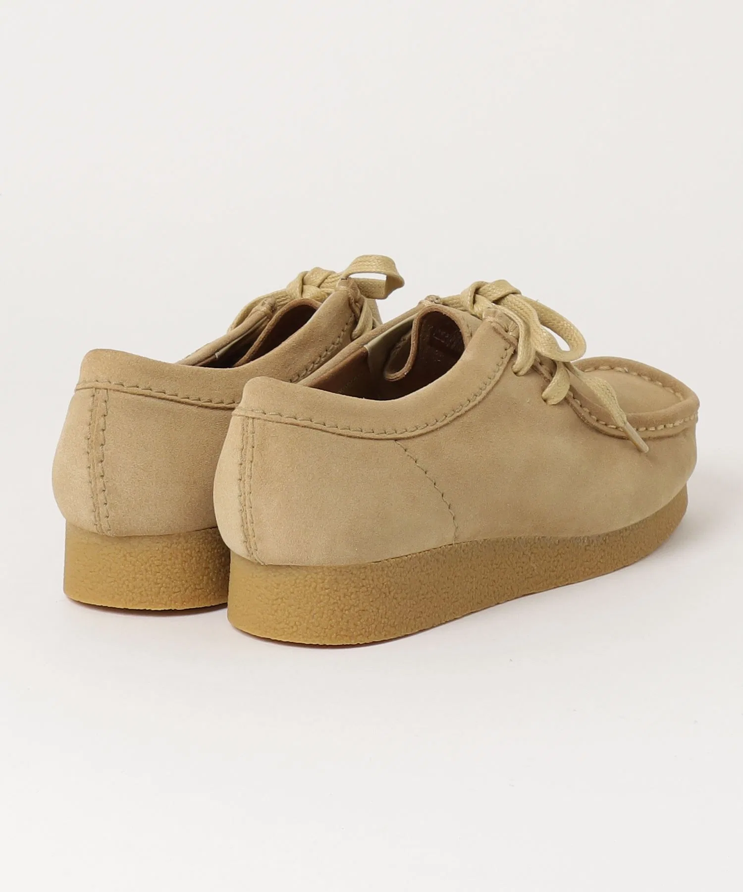 Мужские замшевые мокасины Clarks WallabeeEVO WP бежевые — фото 2