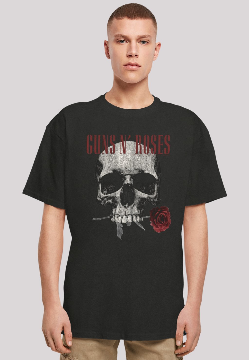 

Футболка с принтом GUNS 'N' ROSES FLOWER SKULL ROCK MUSIK F4NT4STIC, черный