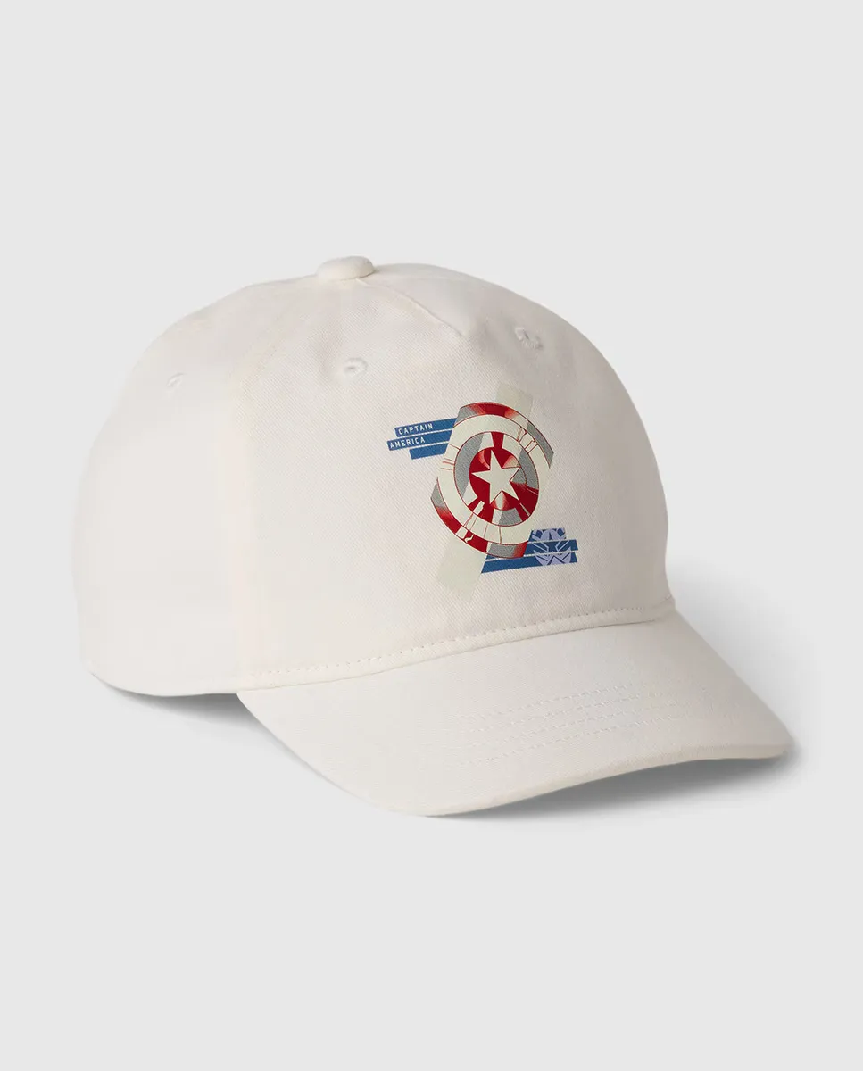 

Детская бейсболка Marvel Captain America из органического хлопка Gap, белый