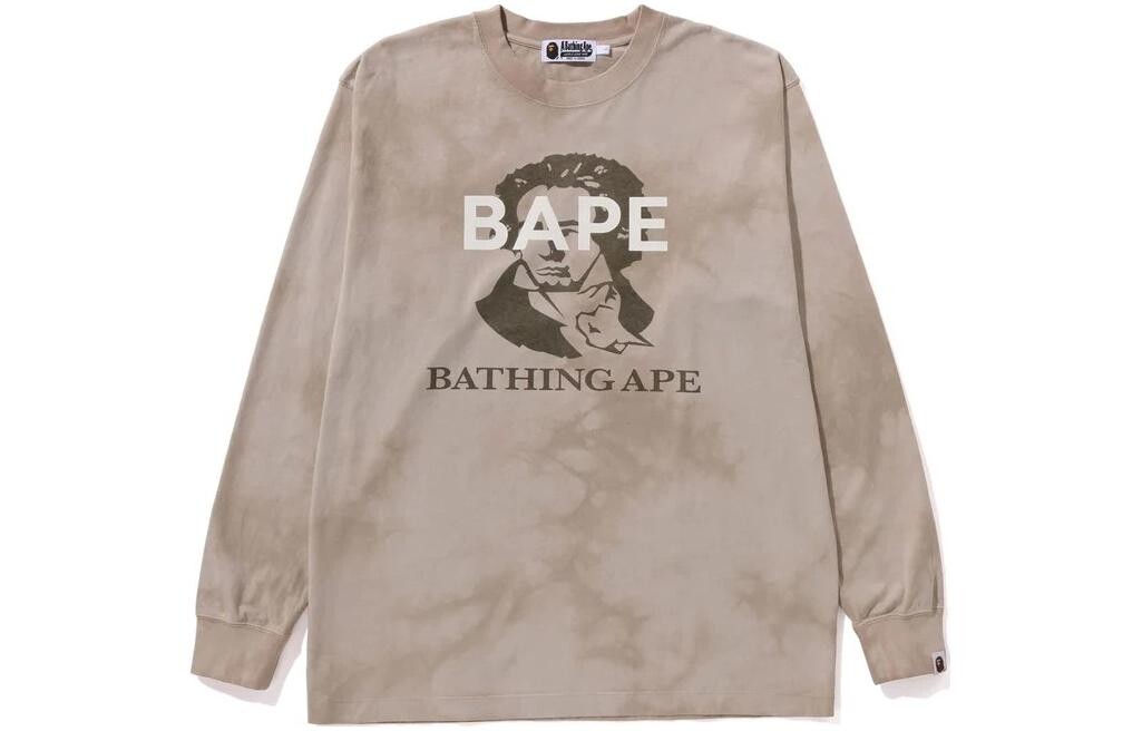 Футболка BAPE Tie Dye Bathing Ape с длинным рукавом A Bathing Ape, серый — фото 2