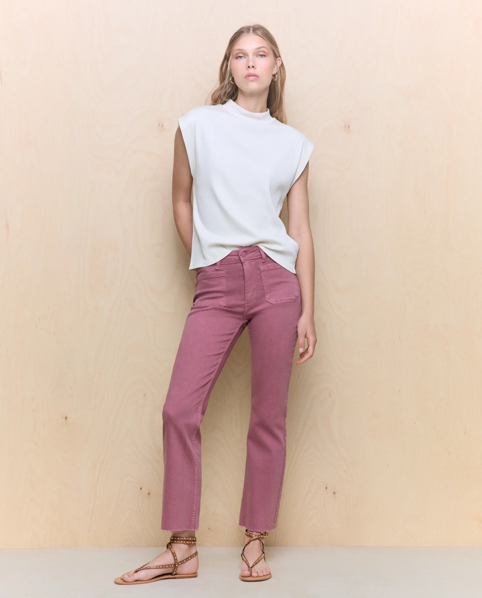 

Женские укороченные брюки-клеш Easy Wear, темно-розовый