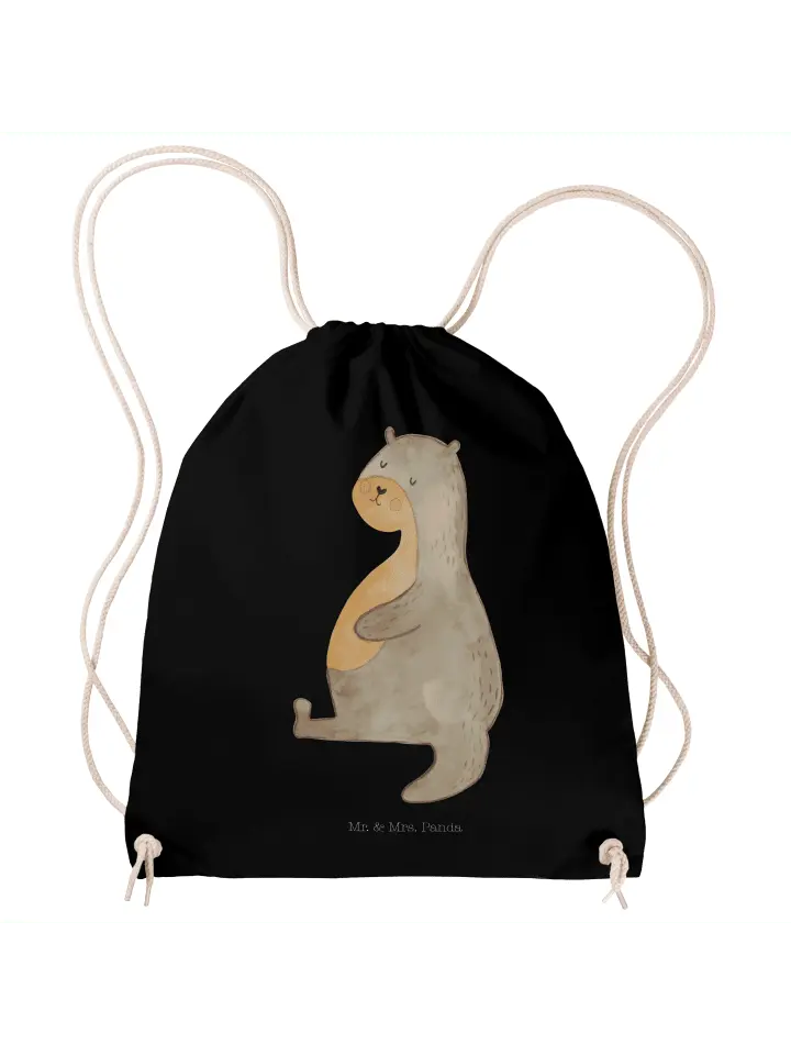 

Спортивная сумка Mr & Mrs Panda Sportbeutel Otter Bauch ohne Spruch, черный