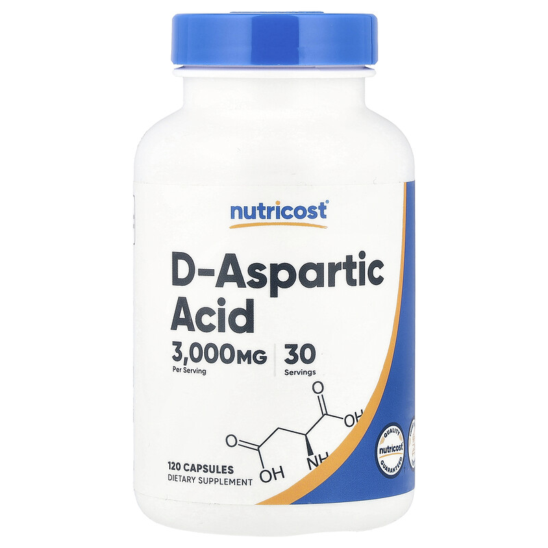 

Nutricost, D-аспарагиновая кислота, 3000 мг, 120 капсул (750 мг на капсулу)