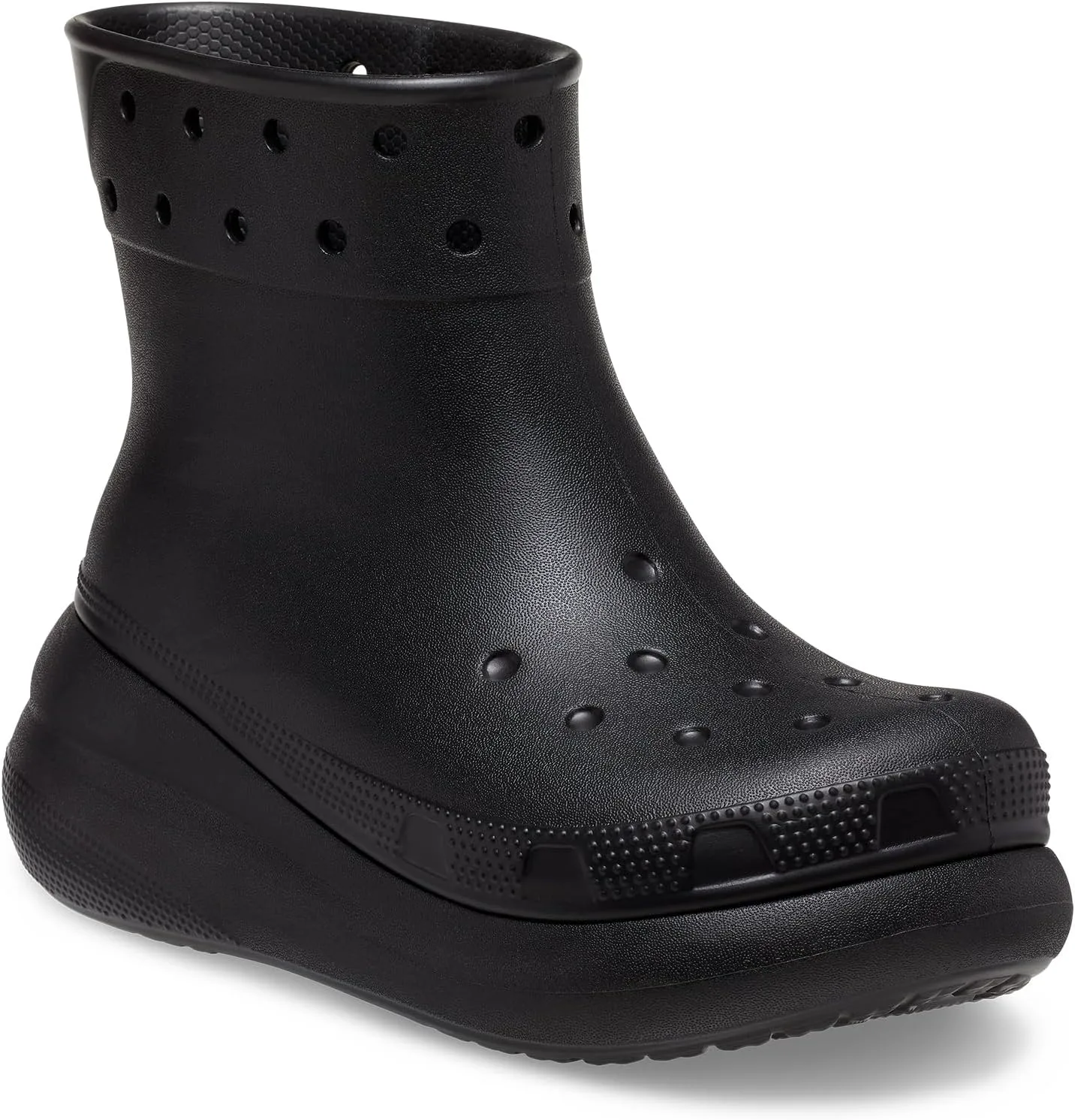 Унисекс резиновые водонепроницаемые сапоги Crocs Crush на платформе, черный — фото 4