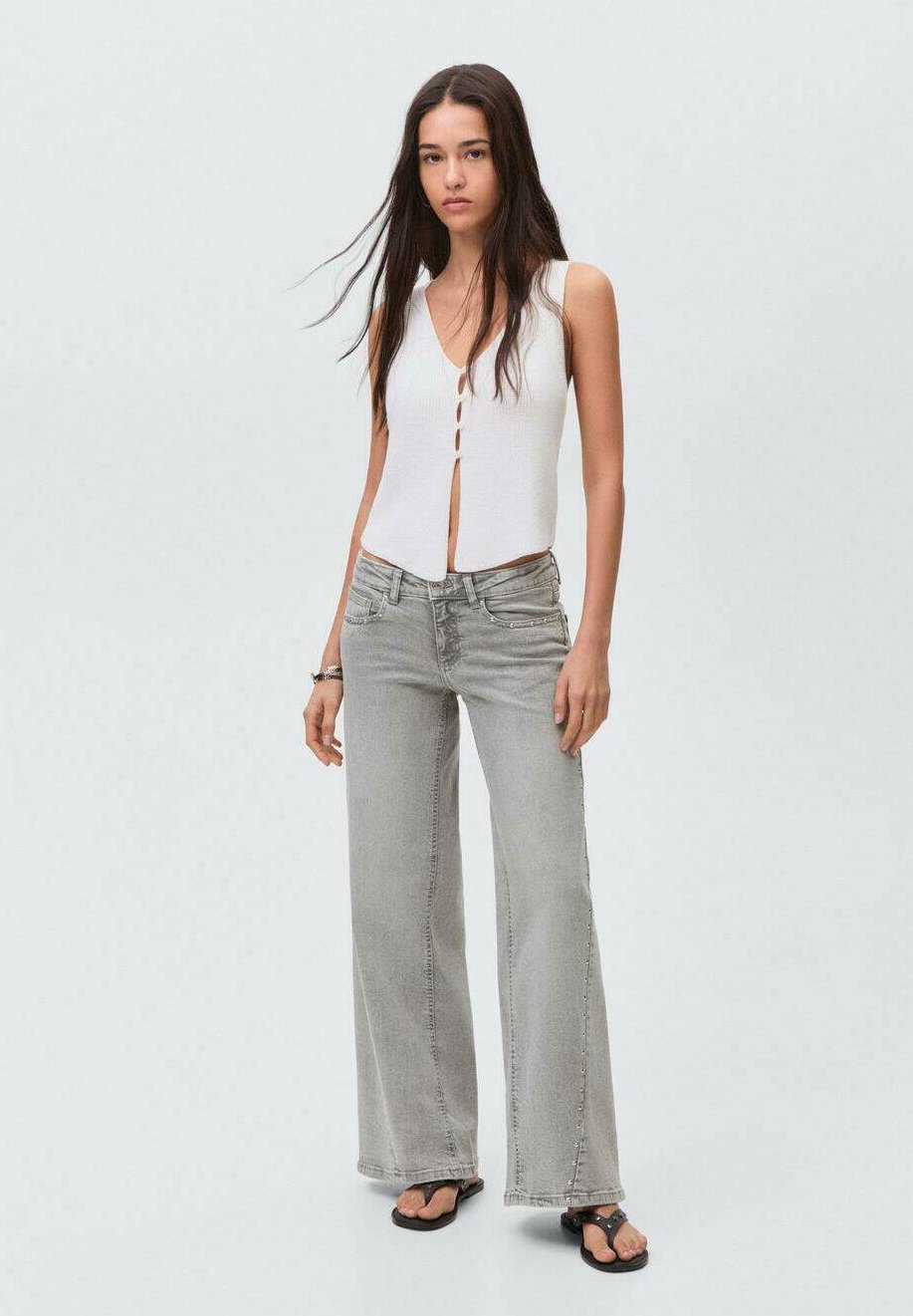 

Мешковатые джинсы STONES Mango Kids, цвет Denim Grey