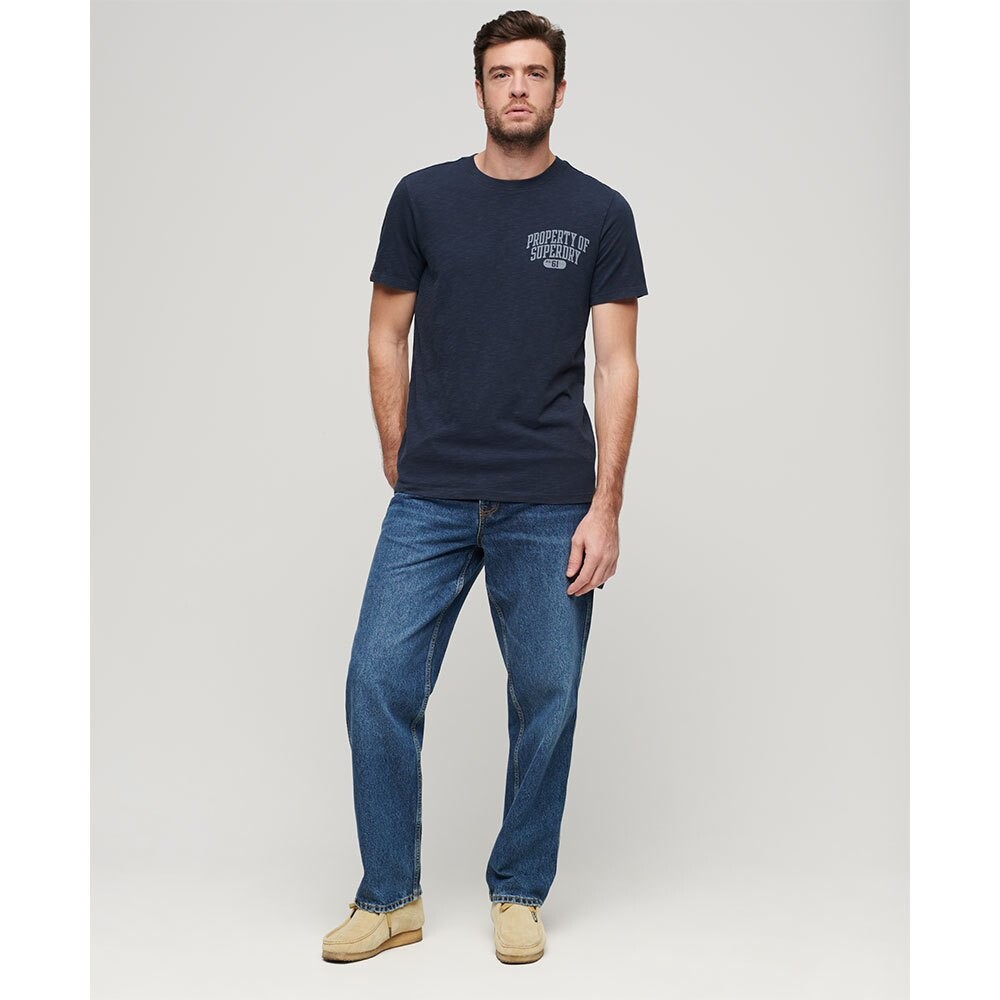 Футболка с коротким рукавом Superdry Athletic College Graphic, синий — фото 4