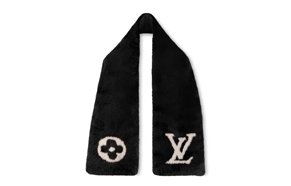 

Шарф женский Louis Vuitton вязаный, черный / белый