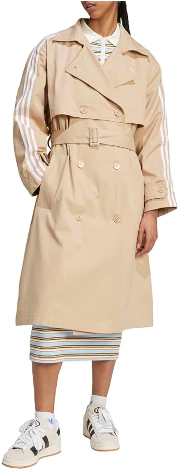 

adidas Женская куртка Adicolor Trench Twill в спортивном стиле повседневная верхняя одежда бежевая, Beige