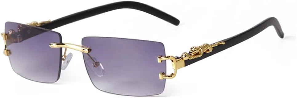 

Солнцезащитные очки без оправы прямоугольной формы для женщин, ретро-солнцезащитные очки без оправы с градиентными линзами для мужчин generic, C3 Gradient Gray