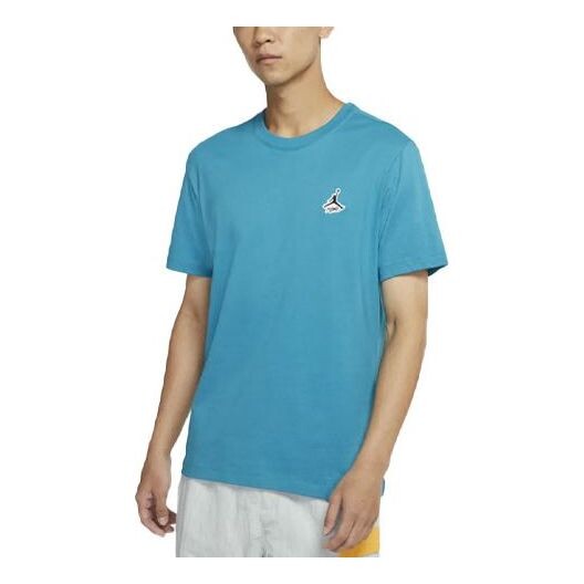 

Футболка men's printing short sleeve casual embroidered short sleeve blue t-shirt Air Jordan, синий