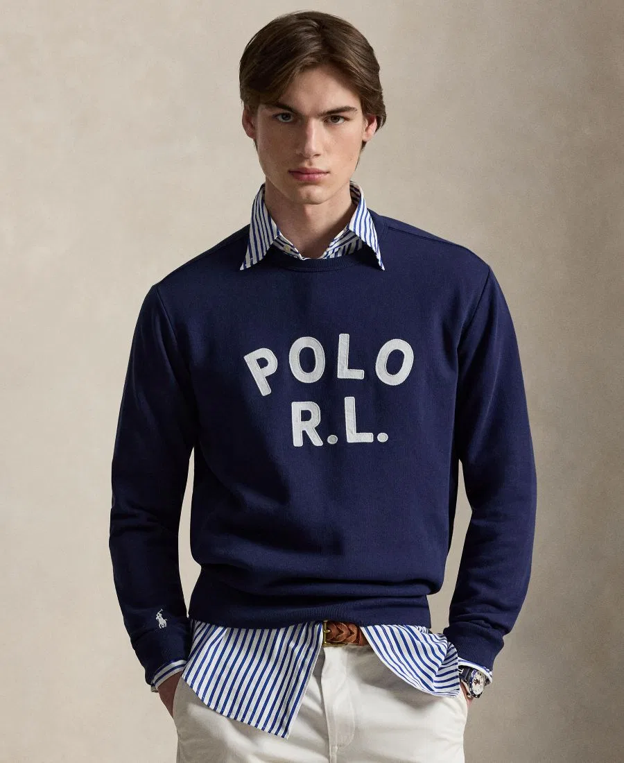 Мужская классическая толстовка с круглым вырезом Polo Ralph Lauren, темно-синий