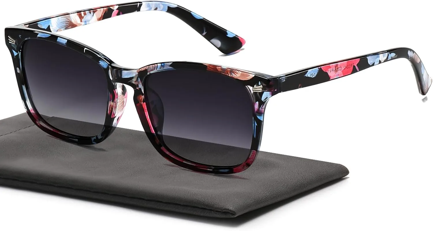 

Поляризованные солнцезащитные очки с защитой от УФ-излучения UV 400, ретро-дизайнерский стиль, модные черные солнцезащитные очки для женщин и мужчин D Lolylad, Flower