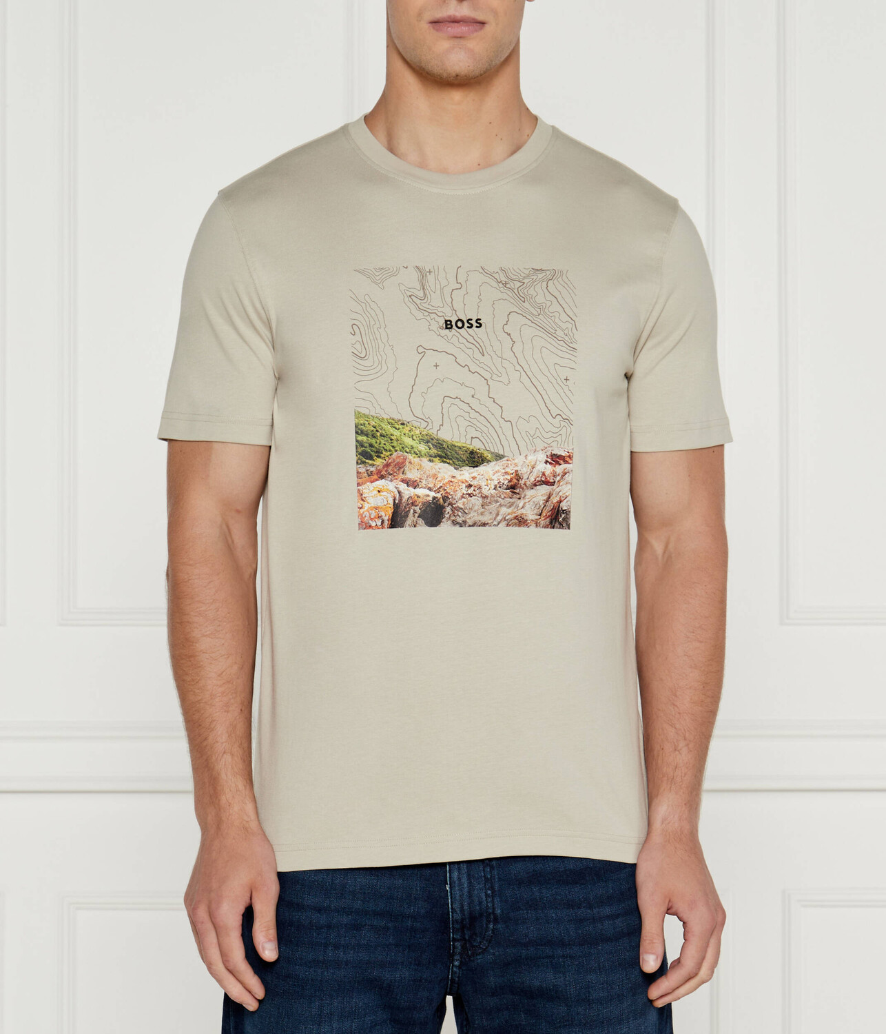

Футболка BOSS ORANGE Forest Regular Fit, бежевый