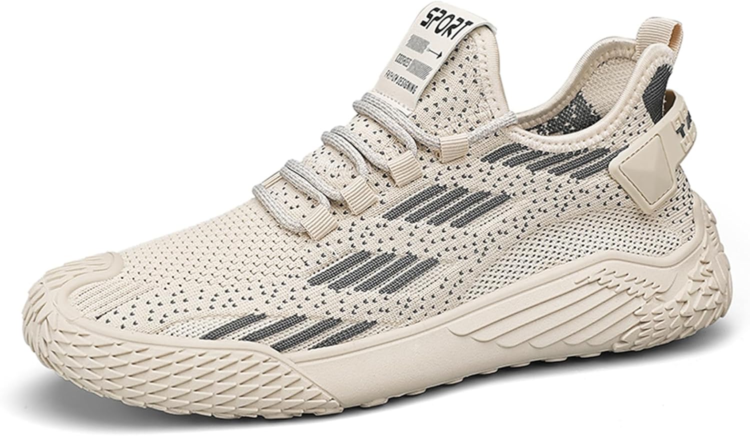 

Мужские кроссовки слипоны, удобные и дышащие, для прогулок и бега, спортивные и повседневные Abborora, бежевый