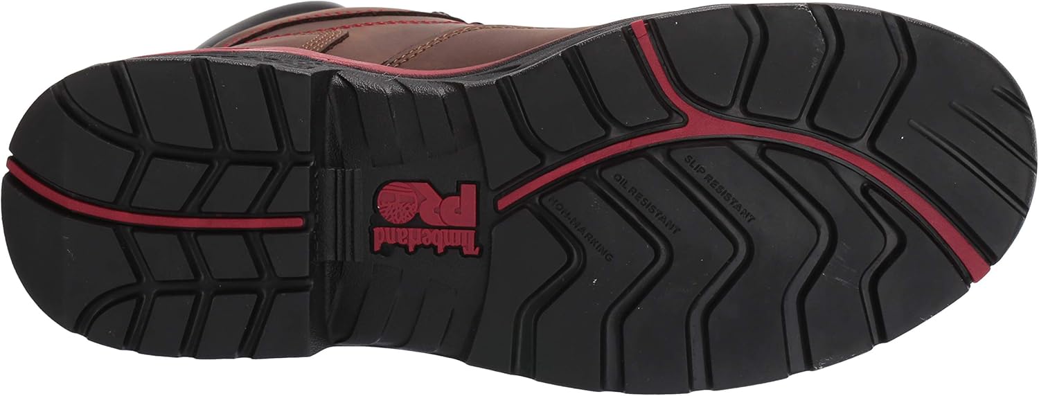 Мужские рабочие ботинки Timberland PRO Bosshog с композитным носком, водонепроницаемые, высотой 6 дюймов, коричневый/красный — фото 4