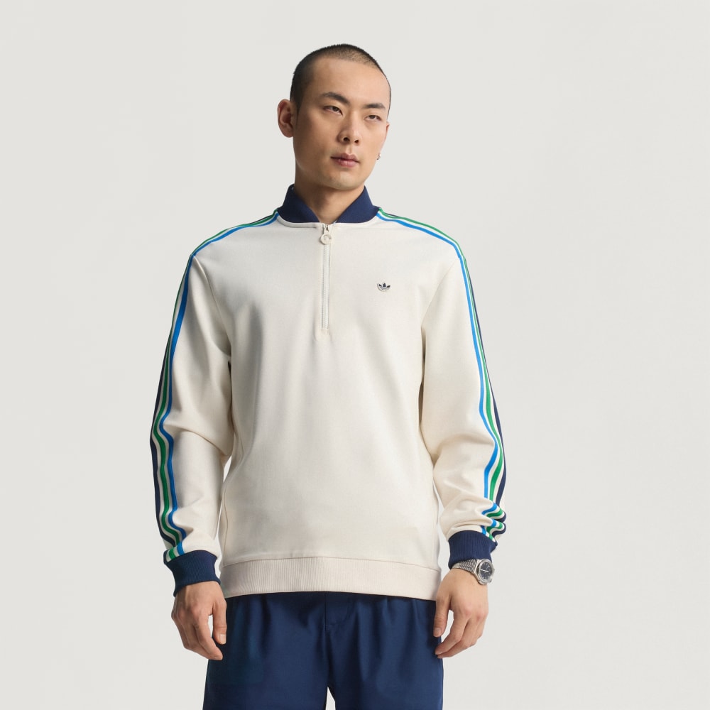 

Спортивная толстовка Adidas Originals 3-Stripes 1/4 Zip Sweatshirt, цвет Chalk White
