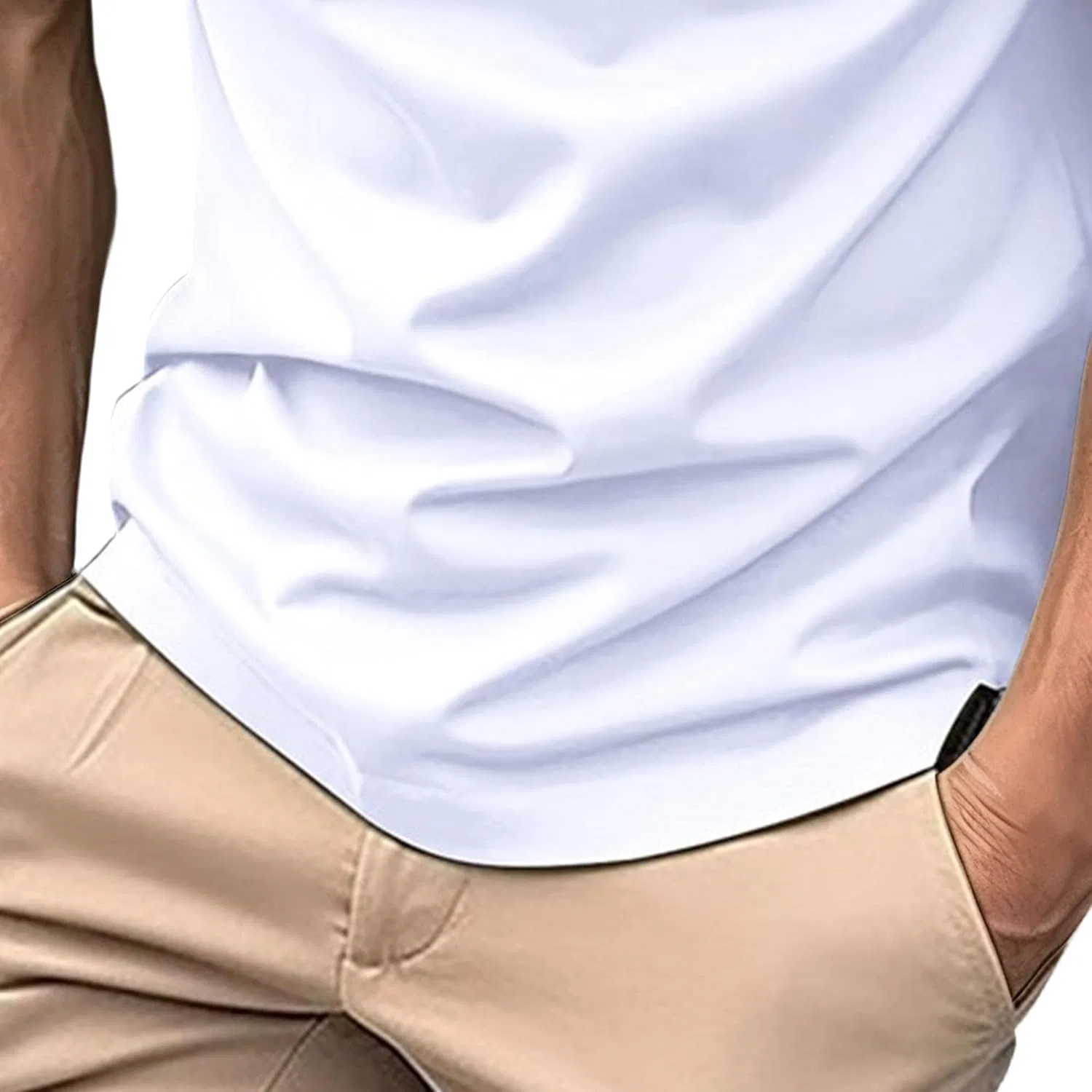 Мужское поло Slim Fit с контрастным воротником и манжетами, White — фото 2