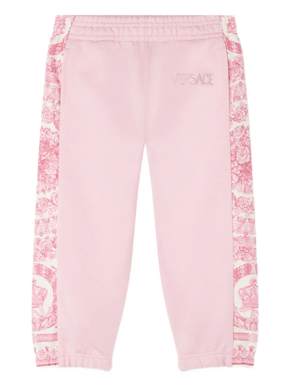 

Джоггеры с принтом и вставками Versace Kids, розовый