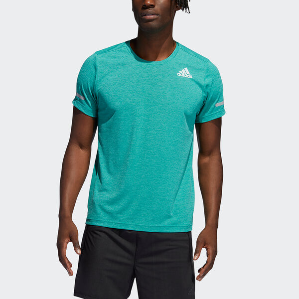 Футболка elevate train t training sports quick dry short sleeve green Adidas, зеленый — фото 3