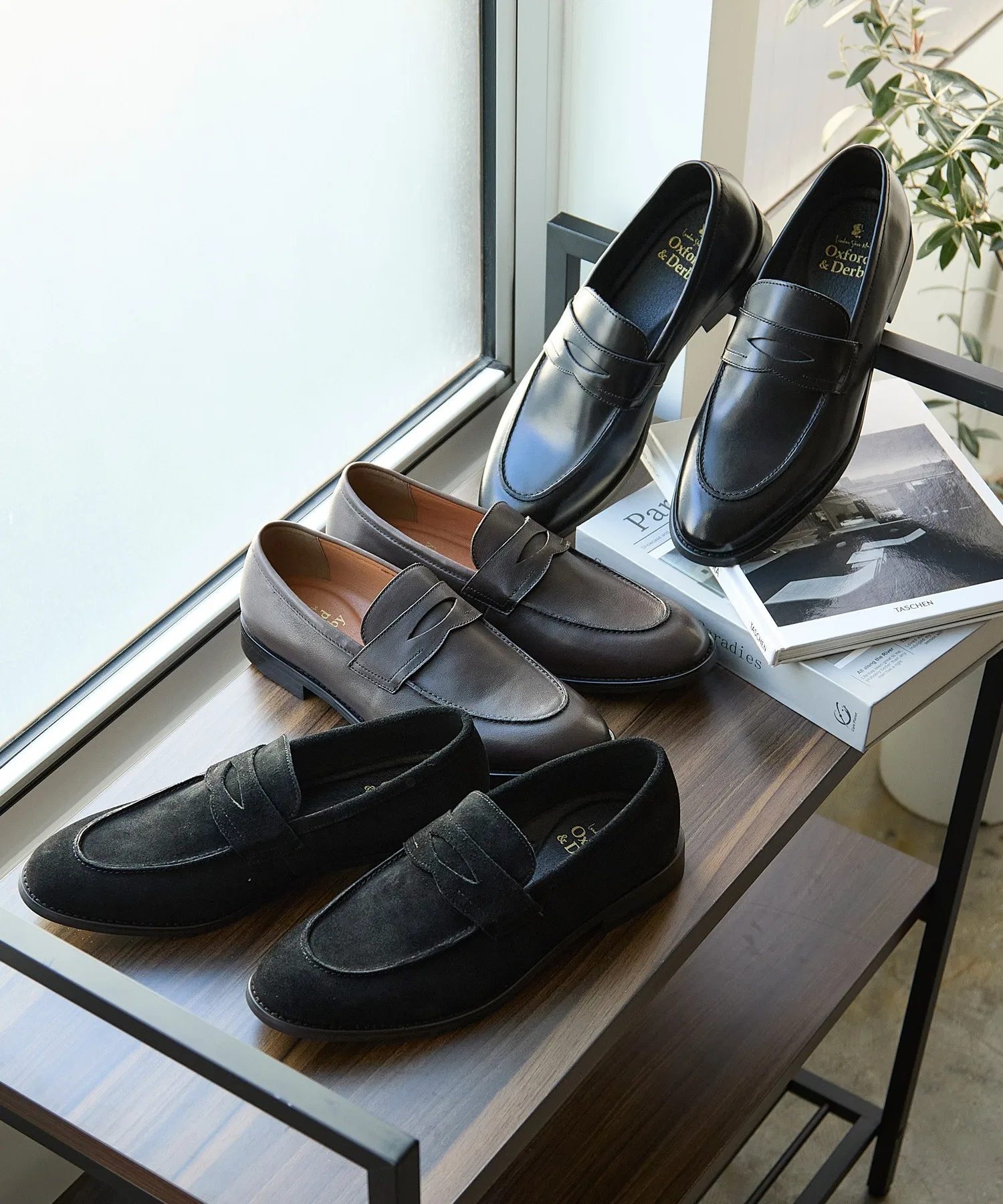 Мужские кожаные лоферы London Shoe Make 9006 тёмно-коричневые