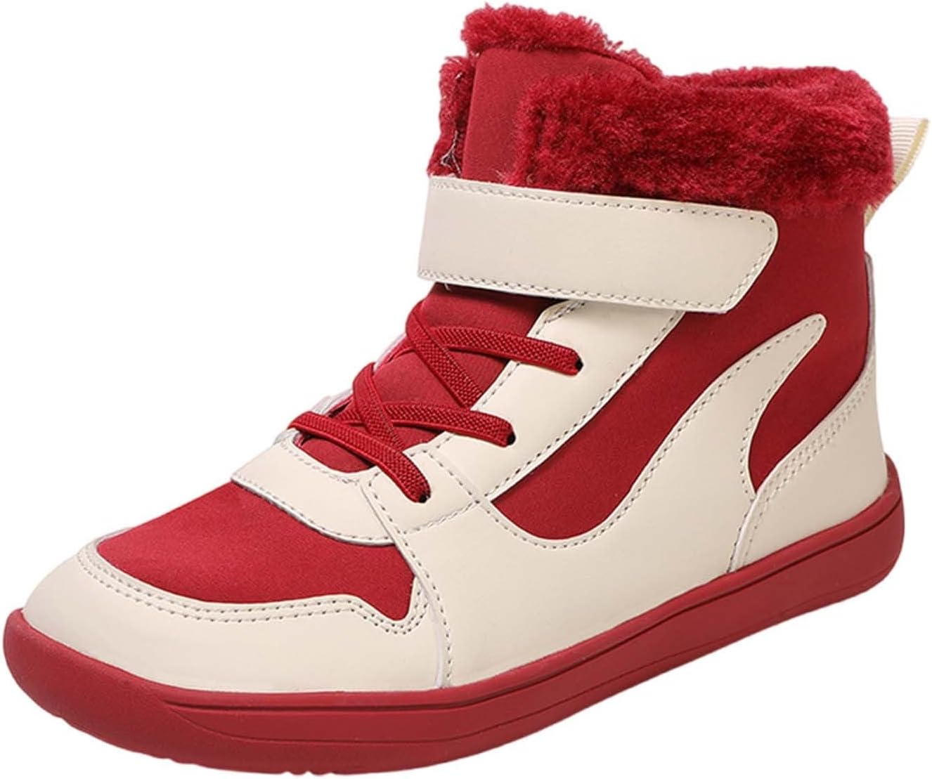 

Детские ботинки Barefoot Fur на подкладке для мальчиков и девочек, черные, для бега, снега, флисовые, пушистые, для походов и прогулок, плоские Generic