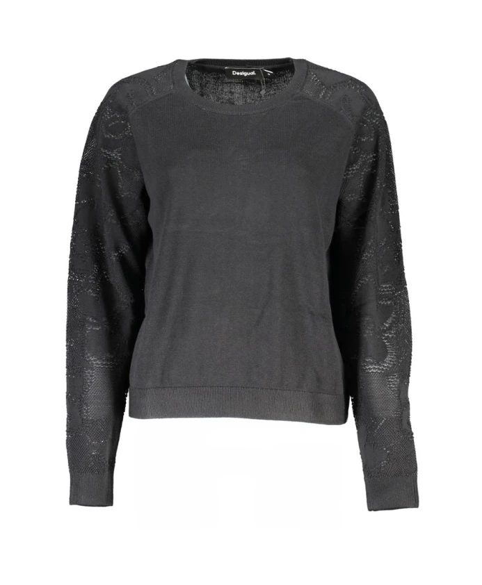 

Свитер с длинными рукавами и круглым вырезом Desigual, черный