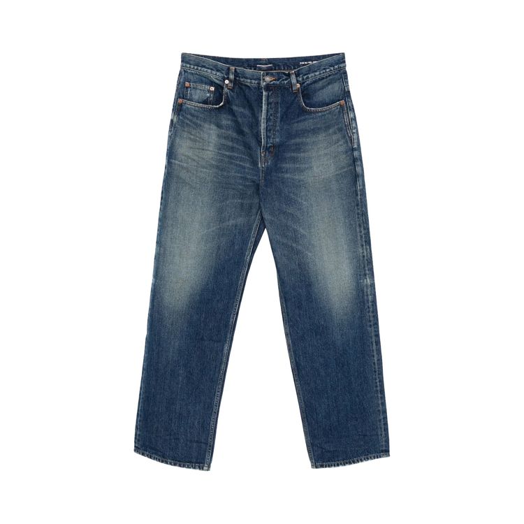 

Брюки Saint Laurent High Rise Straight Leg Pants 'Heritage Blue', синий