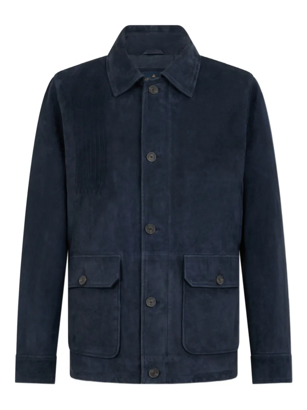 

Замшевая рубашка-куртка на пуговицах Brooks Brothers, синий