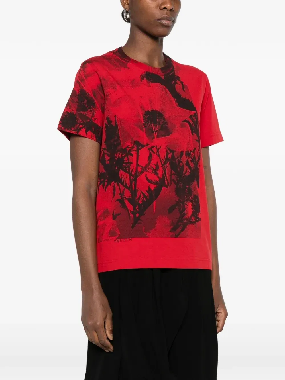 Футболка с круглым вырезом Alexander McQueen, красный — фото 3